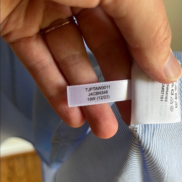 Tommy Hilfiger Blue & White Stripe Sleeveless V-Neck Collar Midi Dress Sz Lg - Picture 14 of 16